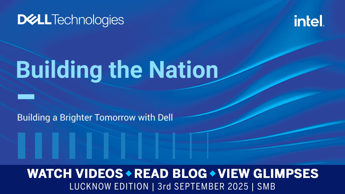 ExpComputer's tweet image. Watch Videos, Read Blog & View Glimpses of the mega-conference, #BuildingTheNationwithDell - Lucknow Chapter, powered by @DellTechIndia + @IntelIndia held on 3rd September 2025 for the #MediumBusiness operating in #Lucknow | t.ly/btnlkmX
@srikrp @NivedanPrakash