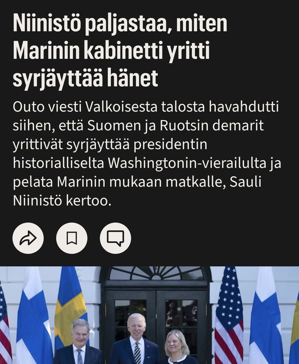 Tere Sammallahti | Espoo | Kokoomus 🇫🇮💙🇺🇦 (@teresammallahti) on Twitter photo Siis mitä!? <a href="/Demarit/">Sosialidemokraatit</a> yrittivät Nato-jäsenyysprosessin aikana kerätä poliittisia irtopisteitä kampittamalla Tasavallan presidenttiä. 
Selfie-puolue SDP:lle jopa kansakunnan turvallisuus näyttää jäävän kiiltokuvapolitikoinnin jalkoihin. Alhaista.
is.fi/politiikka/art… Siis mitä!? <a href="/Demarit/">Sosialidemokraatit</a> yrittivät Nato-jäsenyysprosessin aikana kerätä poliittisia irtopisteitä kampittamalla Tasavallan presidenttiä. 
Selfie-puolue SDP:lle jopa kansakunnan turvallisuus näyttää jäävän kiiltokuvapolitikoinnin jalkoihin. Alhaista.
is.fi/politiikka/art…