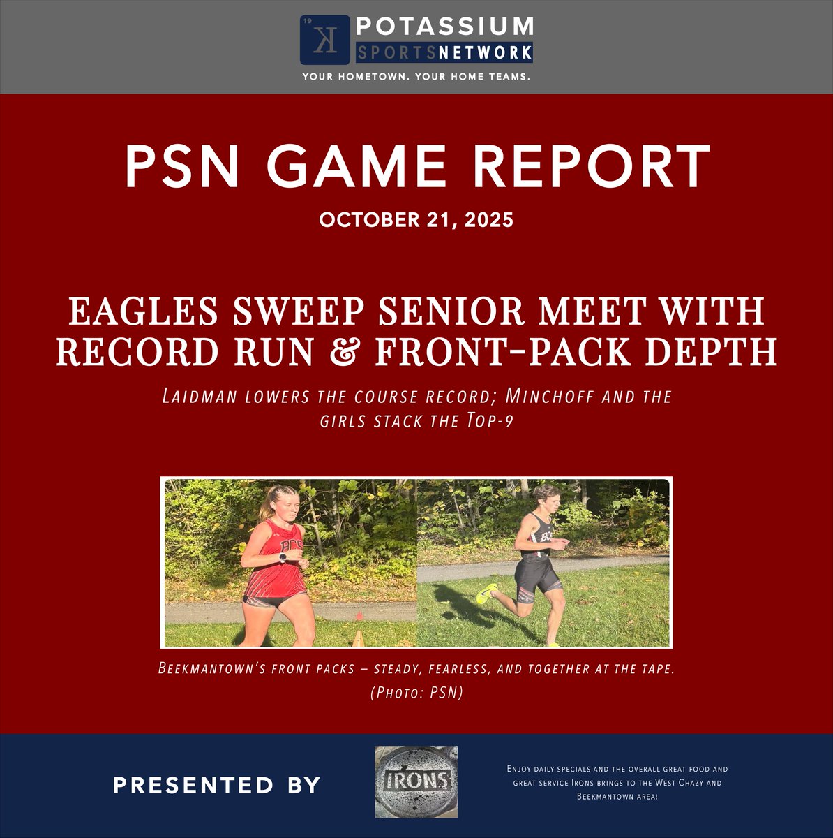 PotassiumSN's tweet photo. 🏃Nolan Laidman led the boys with a new course record (16:34), while 7th-grader Jordanne Minchoff and the girls packed the Top-9 to seal another program sweep.

📰 Read the full PSN Game Report: https://t.co/kPlFljTWoC https://t.co/jT1y6l4Sjp