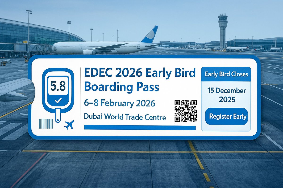 Ready for takeoff? ✈️
EDEC 2026 is your runway to groundbreaking discoveries in diabetes and endocrine research. 

Early Bird registration closes on 15 December—book your seat now and be part of this transformative journey! edec-uae.com/registration.p…

#EDEC2026 #Diabetes #endocrine