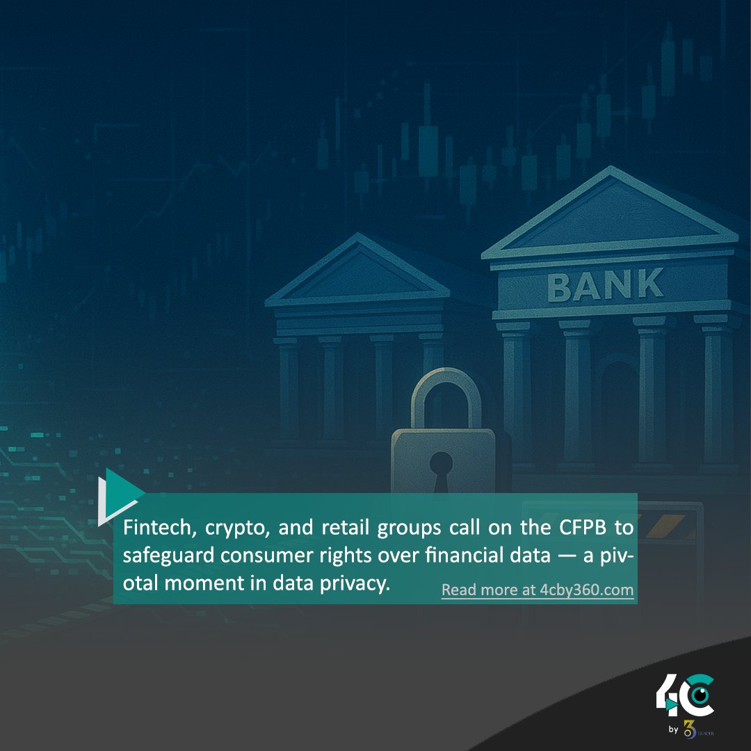 4cby360's tweet image. 🛡 Fintech, crypto, and retail groups call on the CFPB to safeguard consumer rights over financial data — a pivotal moment in data privacy.
4cby360.com/consumer-data-…
#CryptoData #FinancialPrivacy #CFPB #DataControl #BlockchainTech #PrivacyRights #FinTechInnovation #CryptoPolicy