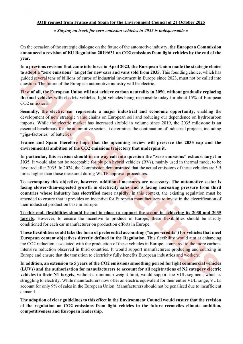 Lieber Herr <a href="/_FriedrichMerz/">Friedrich Merz</a>, 

Spanien und Frankreich fordern an der Klimagesetzgebung für Autos festzuhalten. 2035 ist zu schaffen!

Seien Sie europäisch! Stehen Sie zur gemeinsamen europäischen Verabredung!