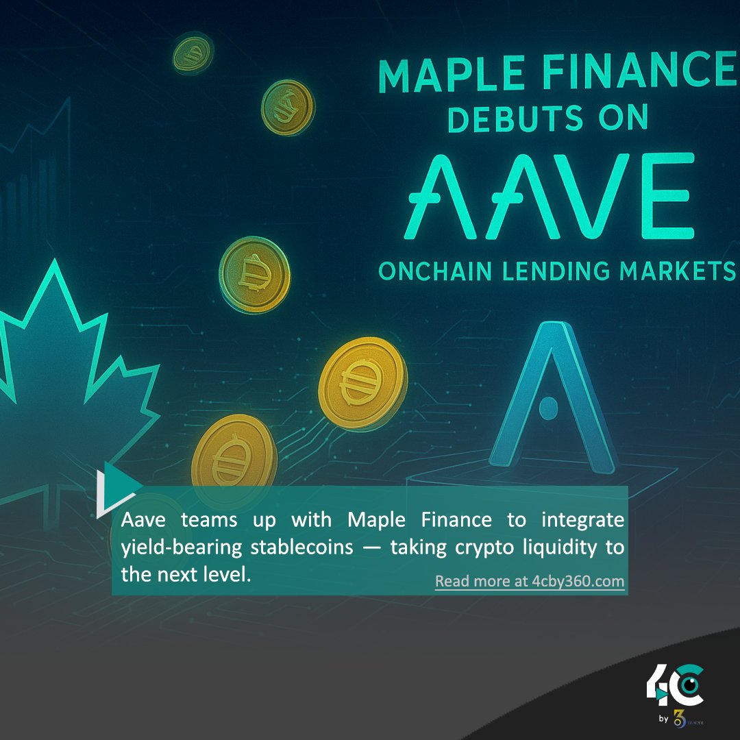 4cby360's tweet image. 💸 Aave teams up with Maple Finance to integrate yield-bearing stablecoins — taking crypto liquidity to the next level.
#Aave #MapleFinance #Stablecoins #YieldBearing #CryptoLiquidity #DeFi #BlockchainFinance #CryptoPartnerships #Web3Finance #DeFiInnovation