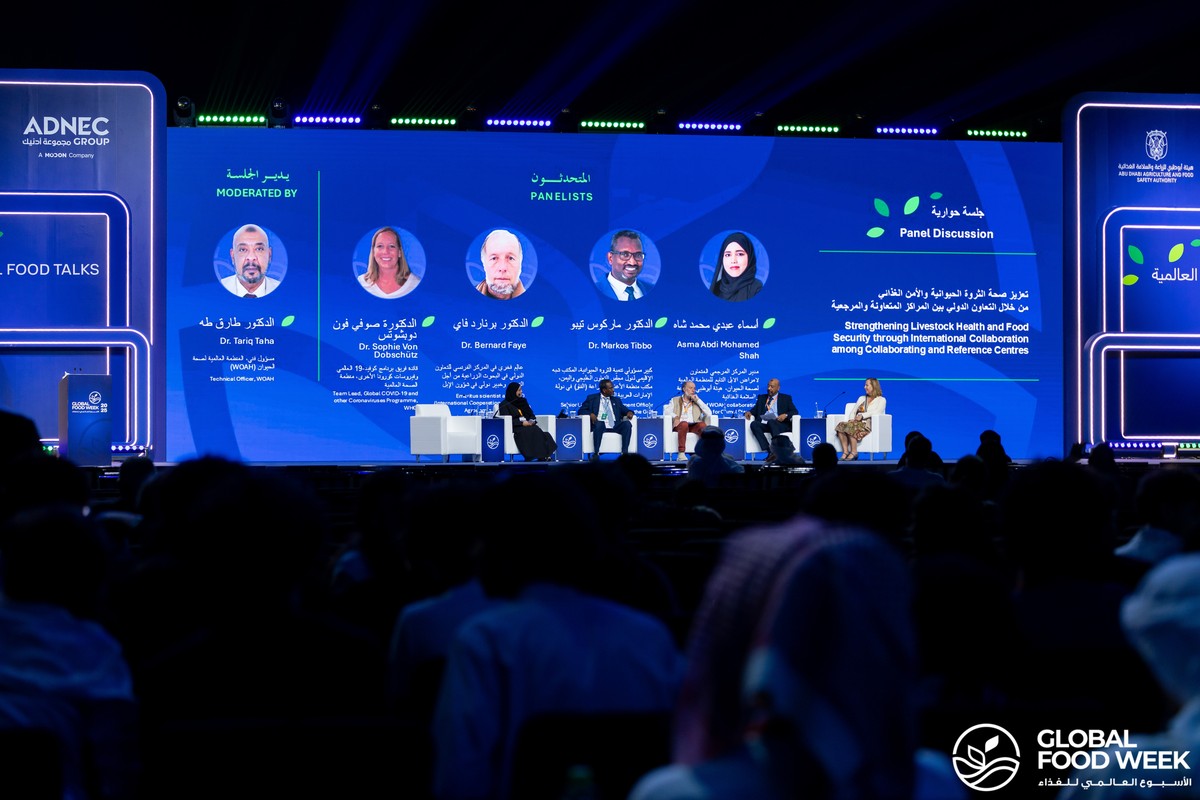MarkosTibbo's tweet photo. Honored to speak #GlobalFoodWeek in #Abudhabi on strengthening #livestock #health through international collaboration.  FAO/WOAH Reference & Collaborating Centers are vital for building resilient systems, tackling #TADs, #Zoonoses & #AMR, and advancing #OneHealth. Let’s invest in equitable partnerships & South-South cooperation! #FoodSecurity #Livestock #FAO #WOAH #Biosecurity @adafsa_gov @FAOinUAE