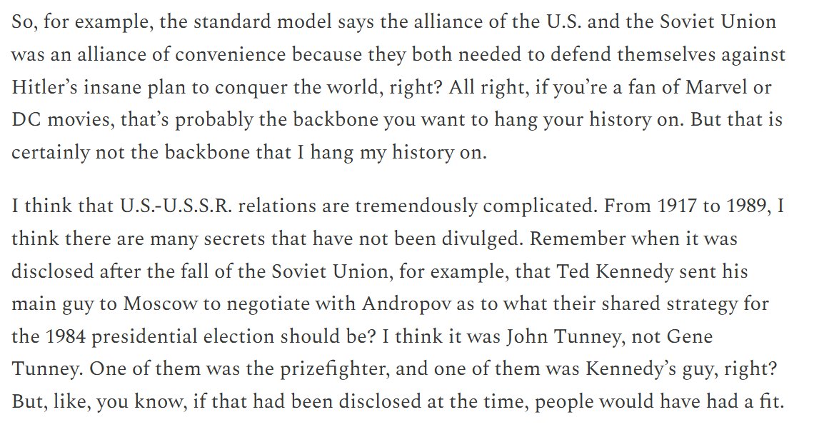 Some interesting moments from <a href="/carsonjbecker/">Carson</a>'s interview with <a href="/curtis_yarvin/">Curtis Yarvin</a>, especially for fellow South Africans.

Unmentioned with regards to SA, is that the KGB was warning Afrikaner liberals by the end that negotiating with the ANC was stupid.