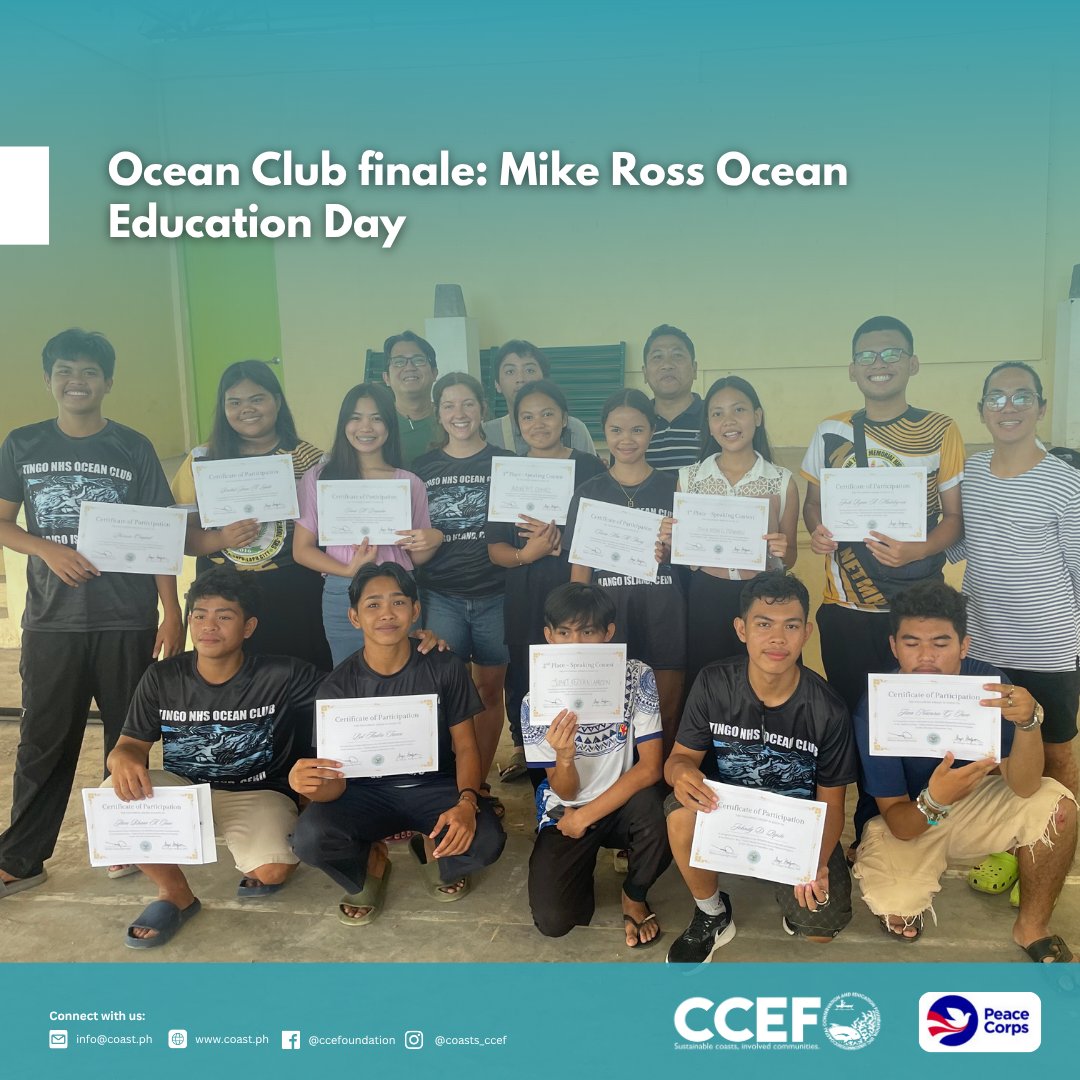 CCEF_PH's tweet image. September  27, 2025 | Brgy. Tingo, Olango Island, Cebu - 𝗜𝗖𝗬𝗠𝗜: The fourth and final Ocean Club  session brought 30 TNHS students full circle—celebrating their growth, courage, and connection to the sea

𝘙𝘦𝘢𝘥 𝘮𝘰𝘳𝘦: coast.ph/ccef-news/09/o…