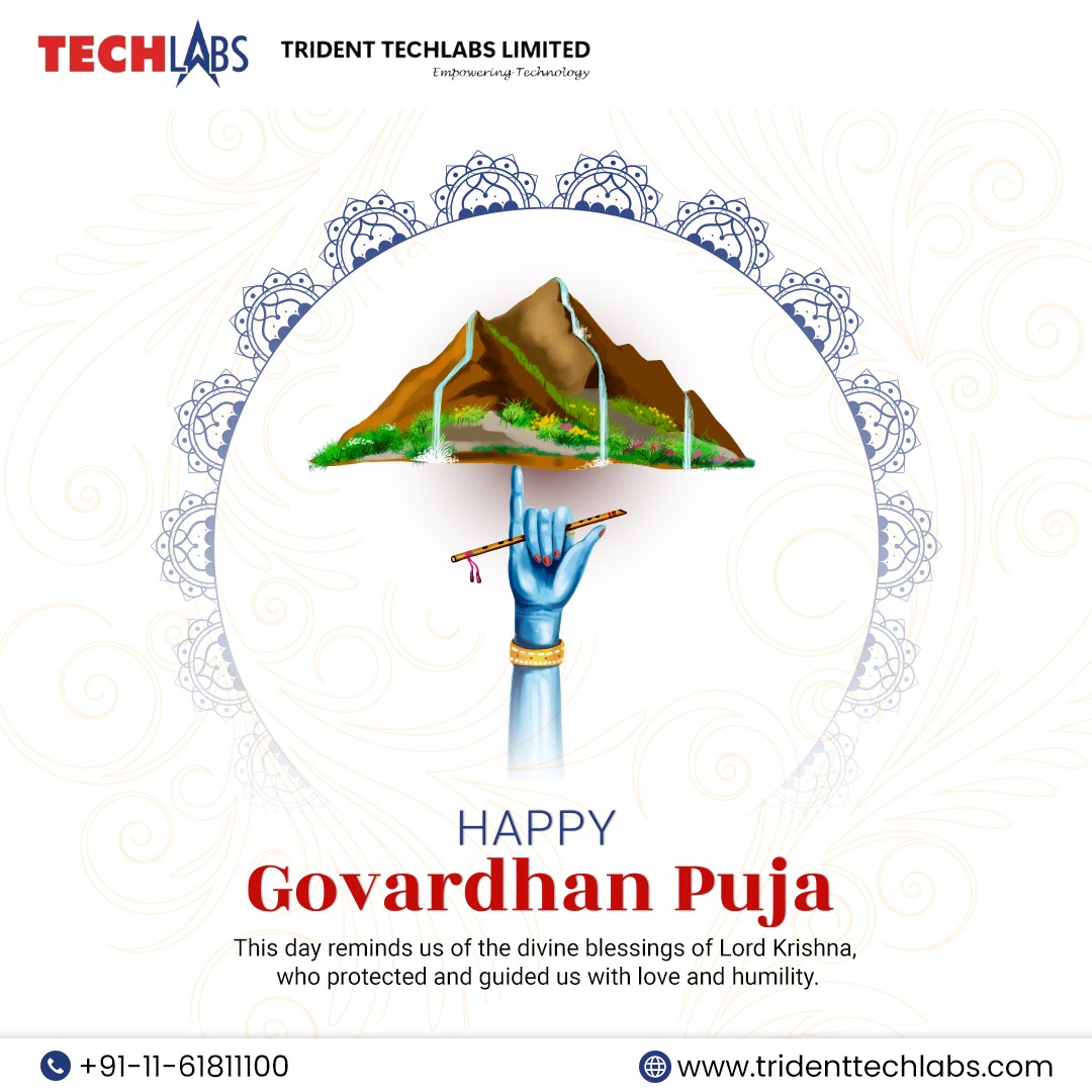 TechlabsTrident's tweet image. Wishing you a joyful Govardhan Puja! 🌄
May Lord Krishna bless you with love, protection & humility. Let's celebrate strength & devotion. 💙🙏
#GovardhanPuja #LordKrishna #FestivalVibes #TridentTechlabs