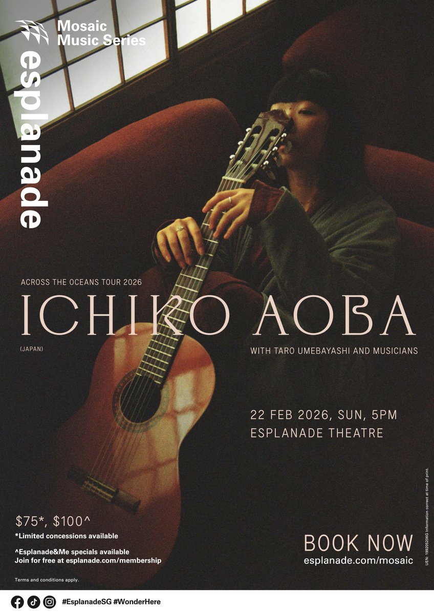 ichikoaoba's tweet photo. Across the Oceans Tour 2026🇸🇬

So excited to be returning to Singapore to play at the famed Esplanade Theatre with Taro Umebayashi and a string quintet from Japan🎻

Tickets will be on sale Thursday Oct. 24th 
from the link below👇
https://t.co/Dap2SH5Kjj https://t.co/YgcnKb4svw