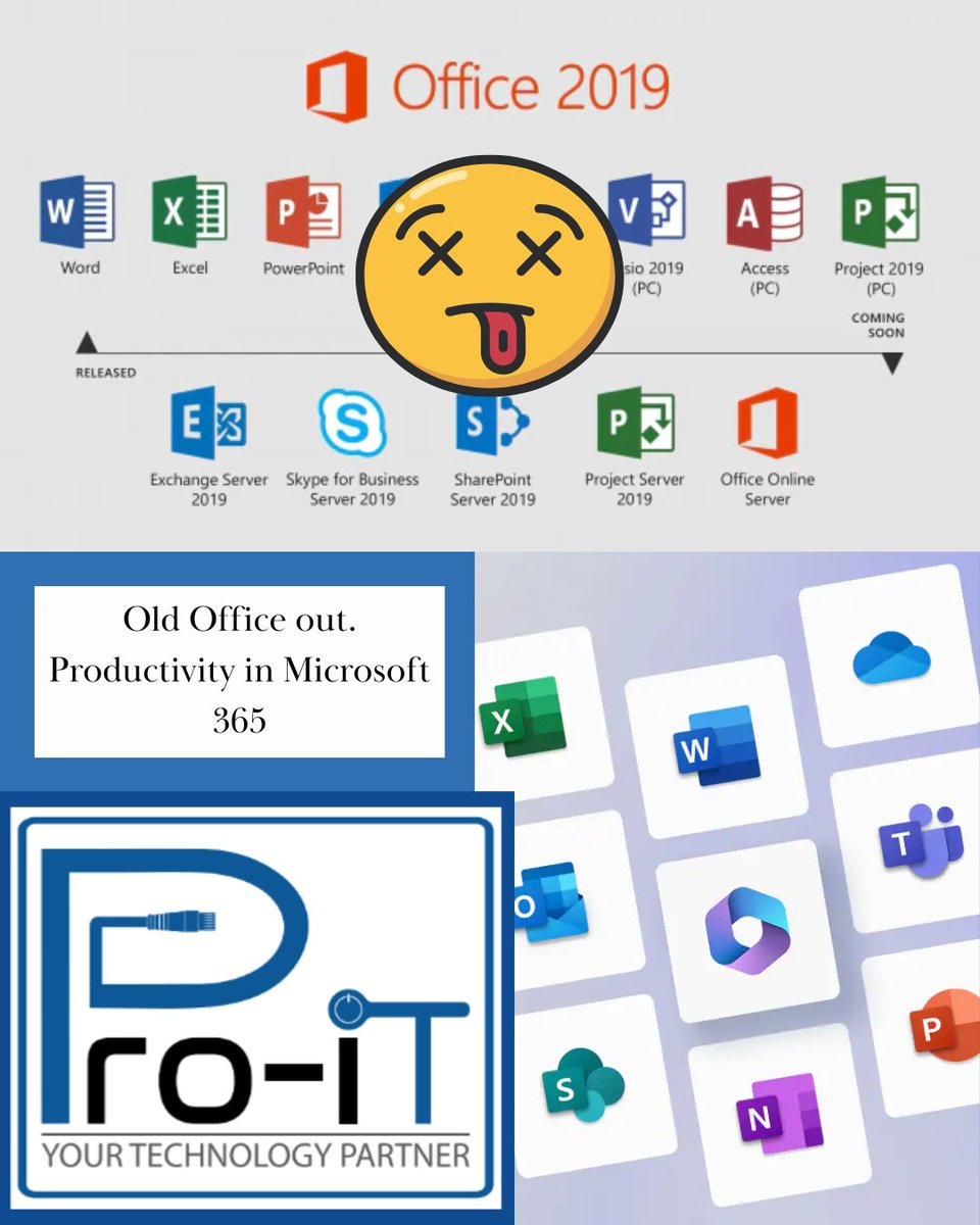 Pr0_IT's tweet photo. Office 2016/2019 is out of support (14 Oct 2025) — no more security updates. We’ll get you onto Microsoft 365, align licenses to your needs, enable MFA, and manage it monthly with local SA support. #SmallBusinessZA #Microsoft365 #Pretoria  #CloudMigration #Teams #Outlook https://t.co/4v50fG1cdC