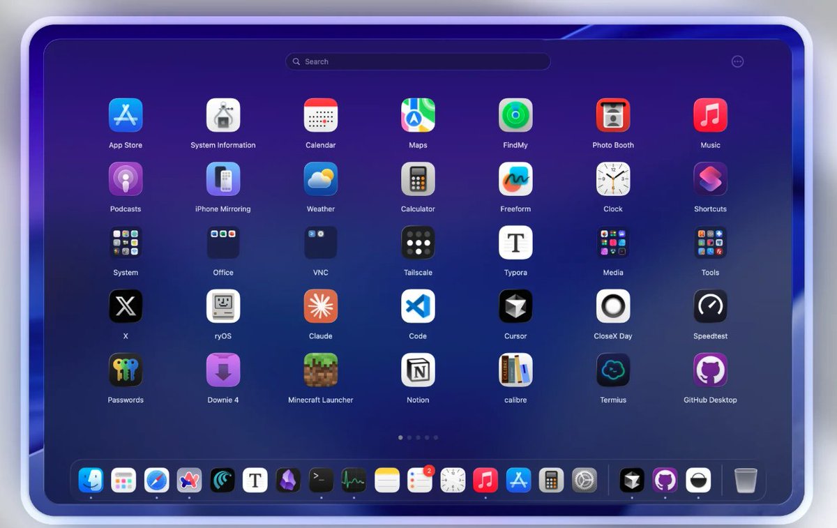 steven12c's tweet image. 折磨人的 Mac OS 启动台,
自从升级 Mac OS maTnoe 26 ,启动台变成了小窗口,
打开app ,需要好几步才能调用出来,很不方便也不好用.
下面的第三方的启动台,可以缓解你的焦虑
github.com/RoversX/Launch…
安装到拖到docker 栏,熟悉的启动台又回来了