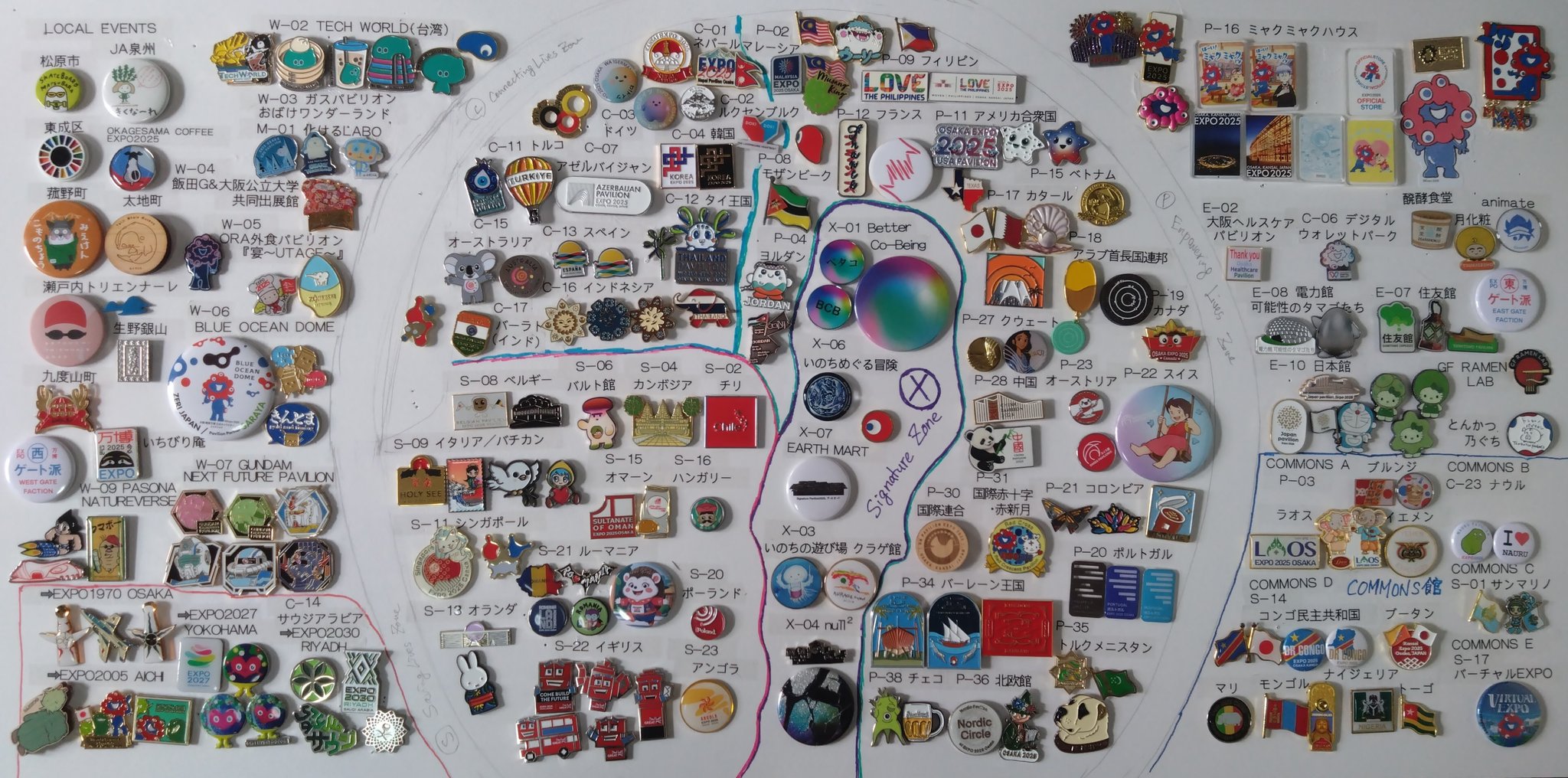 万博レアピンバッジのまとめ売り 万博のピンバッジコレクション🥰 ・ 個人的にツボなのが写真5枚