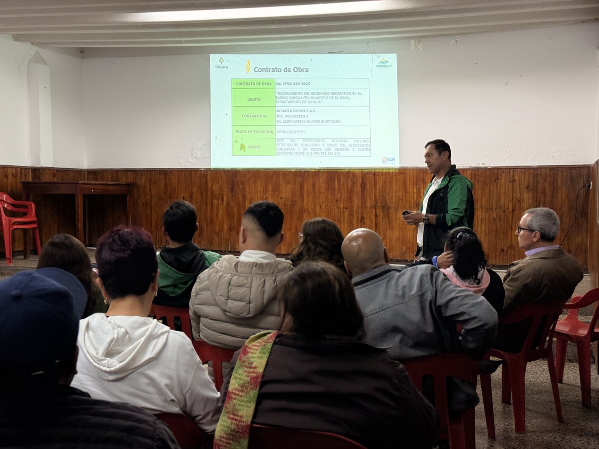 John Carrero (@john_carrero) on Twitter photo 🌱 Respondemos con hechos el compromiso que asumimos con las comunidades boyacenses.
🚜 Terminamos la jornada en <a href="/MunicipDuitama/">Municipio de Duitama</a>. Aquí realizamos la socialización del proyecto de 'Mejoramiento del escenario recreativo del barrio Cargua', una obra que ejecutaremos con recursos de 🌱 Respondemos con hechos el compromiso que asumimos con las comunidades boyacenses.
🚜 Terminamos la jornada en <a href="/MunicipDuitama/">Municipio de Duitama</a>. Aquí realizamos la socialización del proyecto de 'Mejoramiento del escenario recreativo del barrio Cargua', una obra que ejecutaremos con recursos de