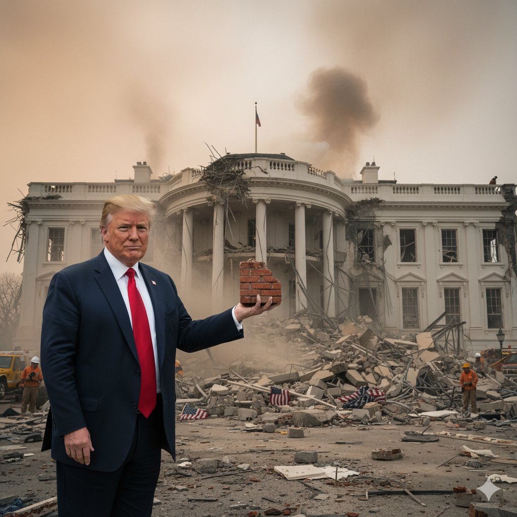 ChrisDJackson's tweet image. I’m hearing Trump plans to personally sell bricks and other debris from his East Wing demolition like some cheap grifter hawking souvenirs.
It’s illegal, disgraceful, and exactly what you’d expect from a man who treats the White House like one of his bankrupt casinos.
The real…