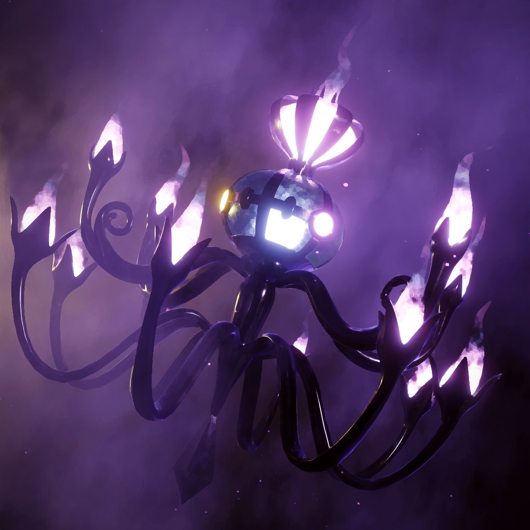 GirlKissingSeal's tweet photo. Pokemon Legends: ZA fan art! I love mega chandelure so i opened up blender and made this #pokemon #PokemonLegendZA #PokemonZA #chandelure #megachandelure #pokemonfanart https://t.co/jSIjbMBuNS