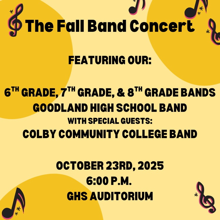 Join us this Thursday for our sixth through eighth grade bands!!!