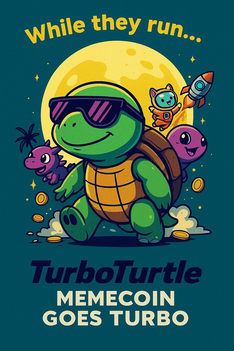ByefiatC's tweet photo. While they runโฆ
we go TURBO. ๐ข๐จ
The swampโs waking up โ and the memes are getting faster.
You either ride the shell, or get left behind.
#TurboTurtle #Solana #MemeCoinSeason #DegensOnly #ToTheMoon ๐ https://t.co/Qv6gkh5Cv0