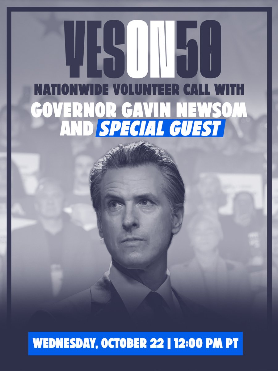 Tune in tomorrow at 12PM PT! You won’t want to miss the special guest.

Watch here: bit.ly/YesOn50Volunte…