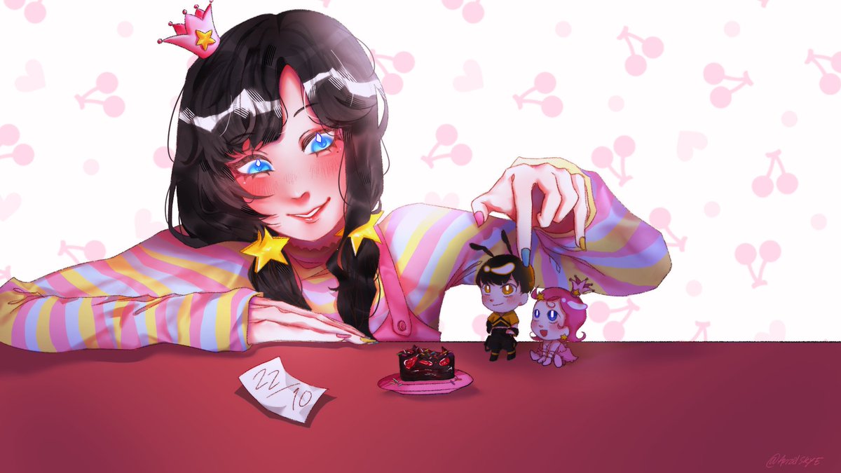 chowberryna's tweet photo. // yume #RinFams 🐝🍓🌠
(#RinHan 🐝🍓 &amp; #HarmonicaSist 🌠🍓)

🗣 "happiest birthday to The Young Princess of Harmonica, Princess Polaris ...!"

🍓 "hey, my name is Cho Rina now! Or ... should it be Lee Rina? 🤔"

🐝 *blush 😳*

🌠 "aww ... you sure know how to take his heart! 🤭" https://t.co/gaqK6mTdBD