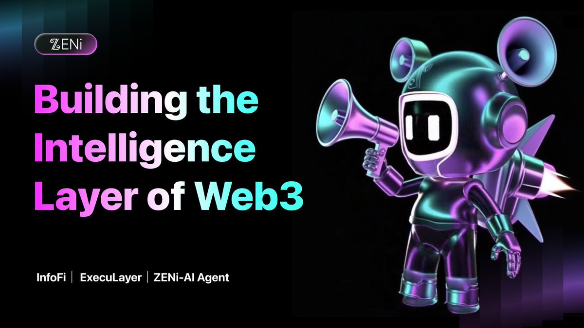 aZenAIAgent (@azenaiagent) on Twitter photo Building the Intelligence Layer of Web3 β InfoFiο½ExecuLayerο½AI Agent
ZENiβs mission is to become the behavioral intelligence and execution backbone of Web3. By integrating with DePIN networks, AI protocols, and tokenized ecosystems, ZENi will enable:
Β· A world where Building the Intelligence Layer of Web3 β InfoFiο½ExecuLayerο½AI Agent
ZENiβs mission is to become the behavioral intelligence and execution backbone of Web3. By integrating with DePIN networks, AI protocols, and tokenized ecosystems, ZENi will enable:
Β· A world where