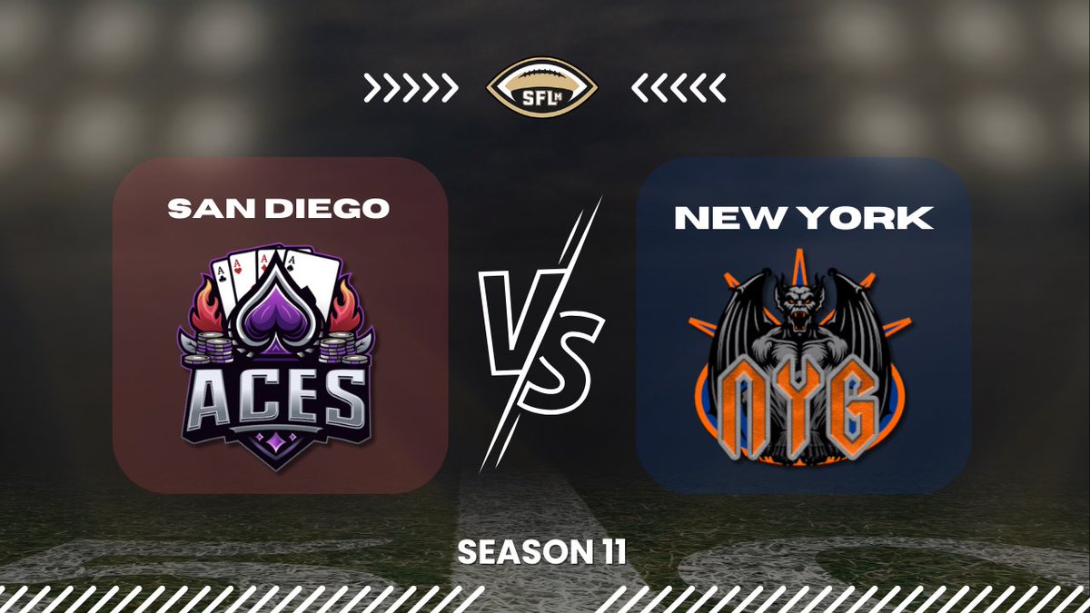 SimulationFLm's tweet image. Final game of Week 10 and of the season!
San Diego Aces travel to New York Gargoyles! 
#NewYork still searching for their first win of the season

📺 youtube.com/watch?v=Cuxdlq…
JOIN ➡️ linktr.ee/simulationfl
#MakeAnImpact #SFLm