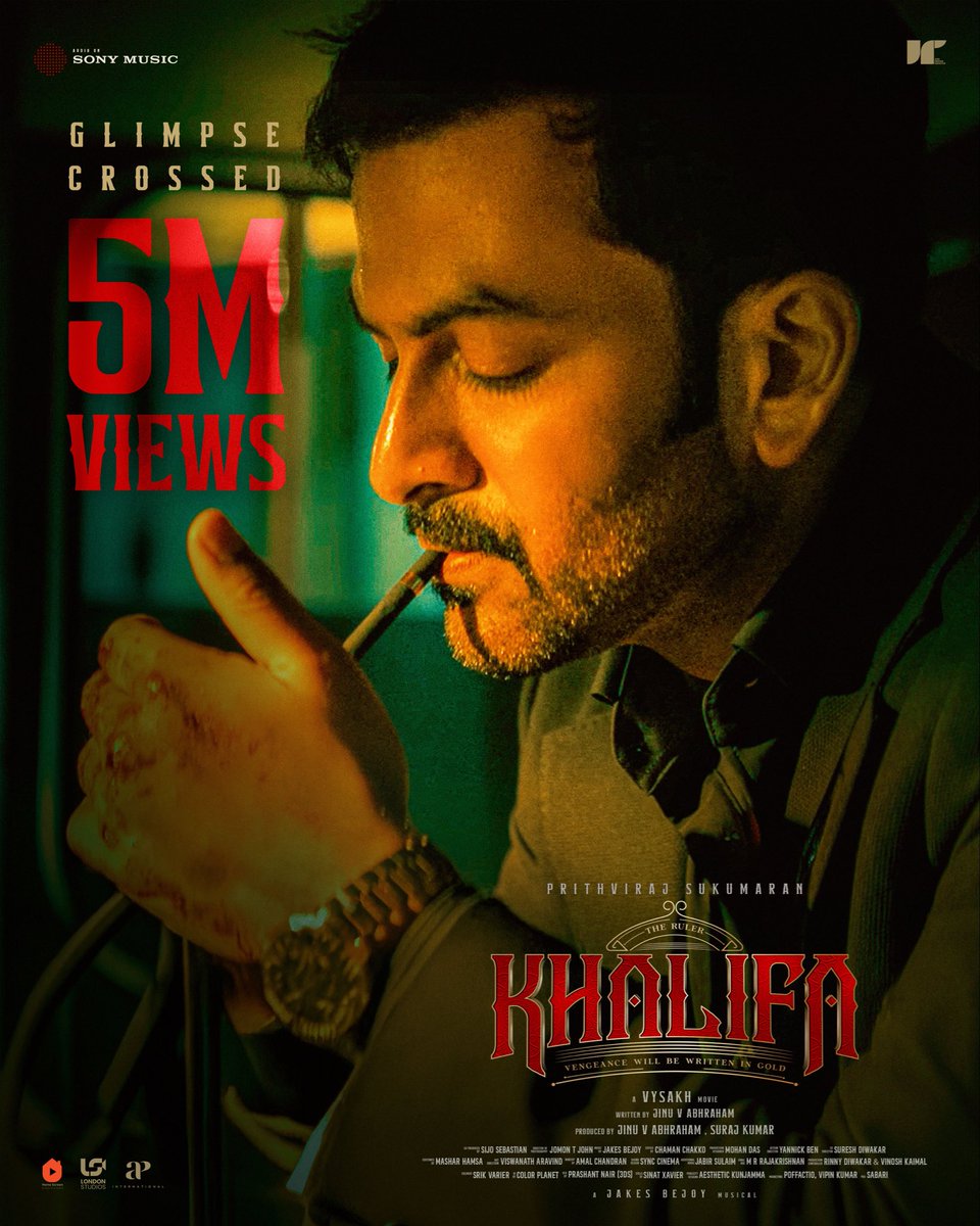 PrithviOfficial's tweet image. #KhalifaGlimpse #TheBloodline 🔥
5 million views and counting!
➡️ youtu.be/P3Lq_iFeYF0
#Khalifa
@DirectorVysakh #JinuVAbhraham #JiinuInnovation #SurajKumar #JomonTJohn @jakes_bejoy @Poffactio