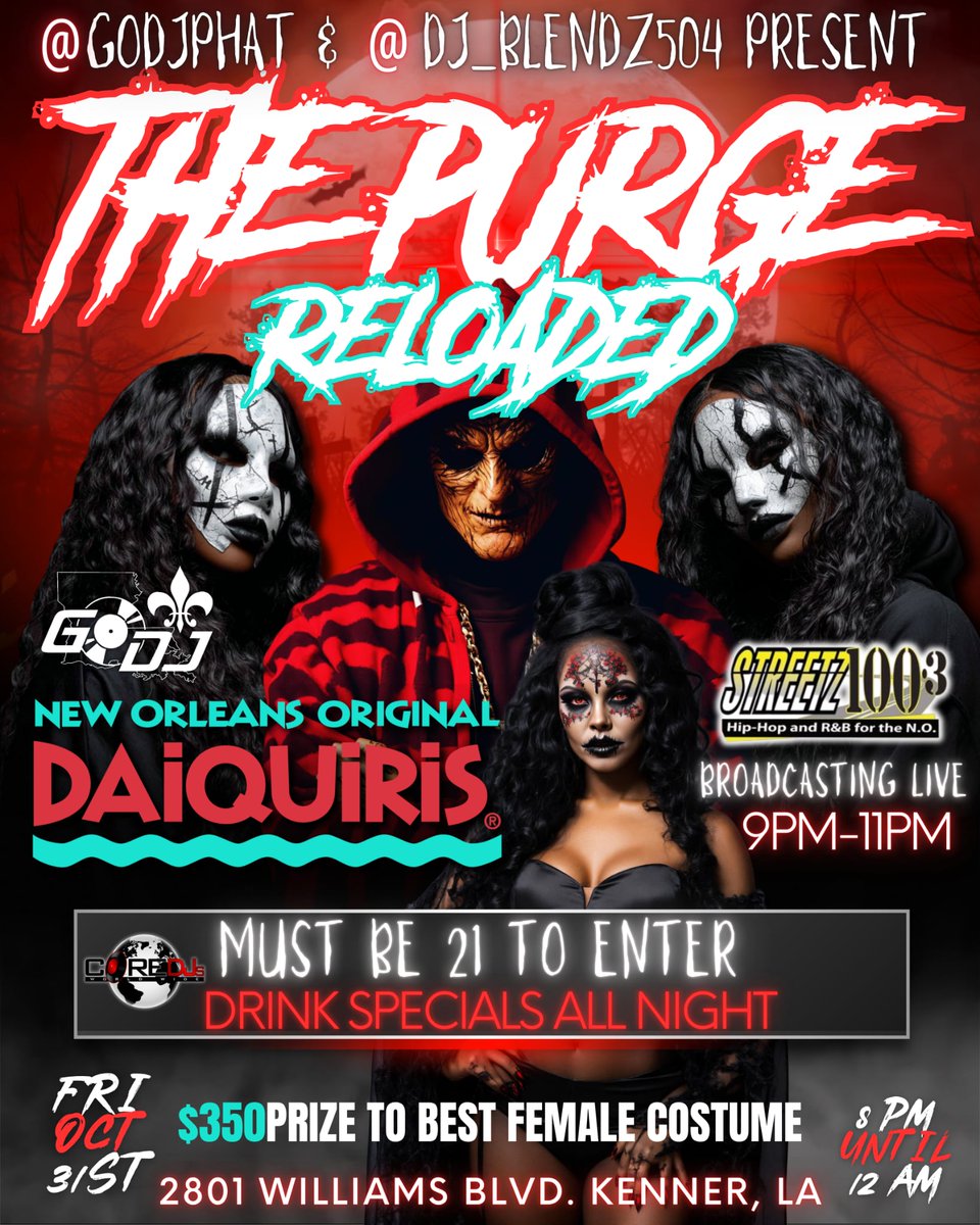 Halloween Night We LIT Baaaaaby At New Orleans Original Daiquiris In Kenner 2801 Williams Blvd... LADIES $350 TO BEST COSTUME