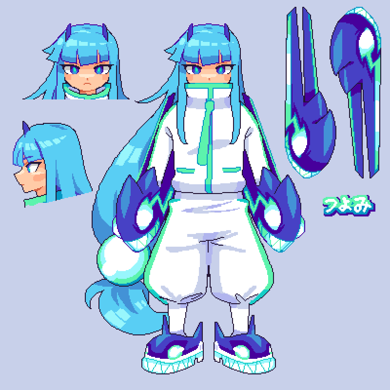 Tsuyomi: Rush Model
#pixelart #oc #characterdesign