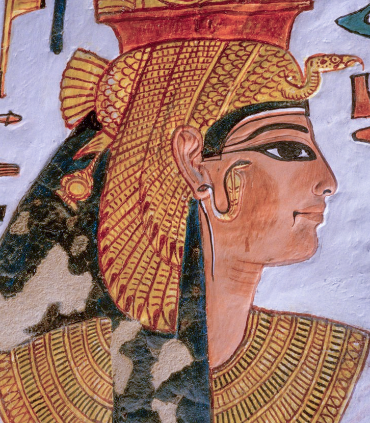 Nefertari Depicted in Her Tomb, c. 1255 B.C.

▫ In the soft splendour of her painted tomb, Queen Nefertari, Great Royal Wife of Ramesses II, is shown radiant and eternal. She moves with quiet grace among the gods, her linen gown almost gleaming with divine light, her face serene