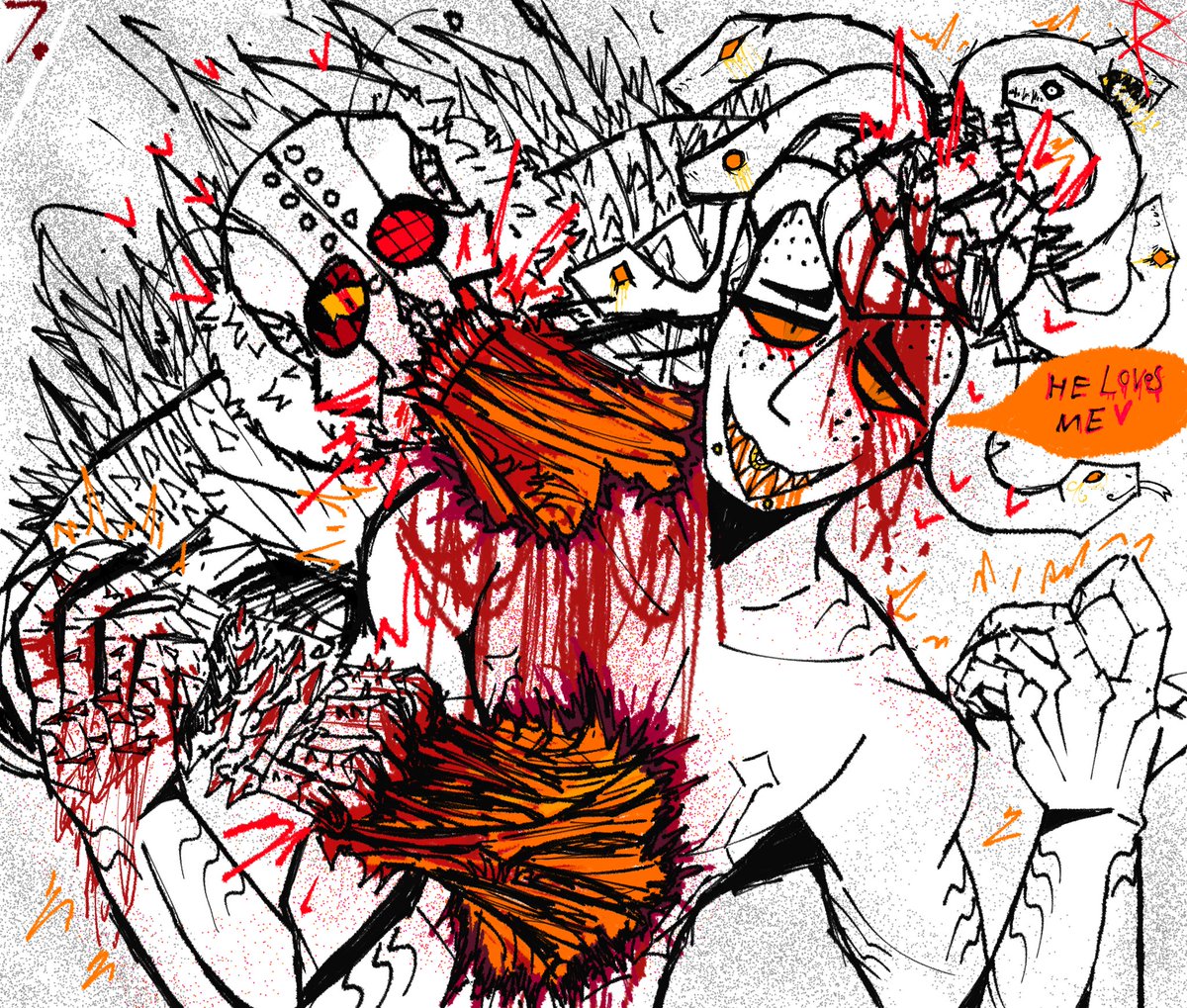 Scrap_Heap_'s tweet photo. Back from my trip! Was too busy enjoying my time so didn't draw as much but still trying to get goretober stuff 👍🏼 

Day-7: cannibalism 
#Goretober2025 #Halloween2025 #bloodandgore #digitalart #art #blood #inRUSTweTRUST https://t.co/ANXXyczOeu