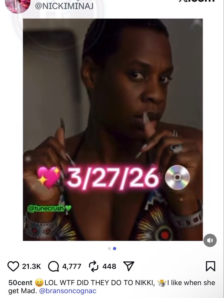 50 Cent reacts to Nicki Minaj