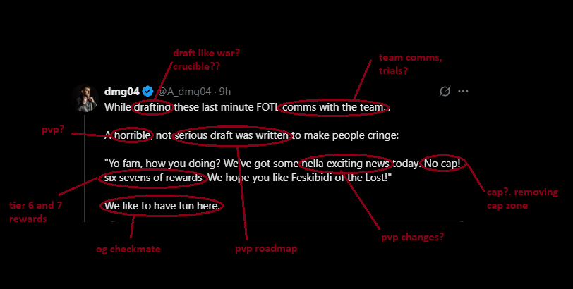 safe to say pvp is going back to og checkmate, trials is getting a rework and flawless chest will drop tier 6s and 7s