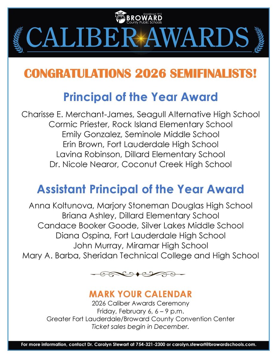 CONGRATULATIONS to our amazing Principal of <a href="/RockIslandElem/">Rock Island Elementary School</a>, Mrs. Cormic Priester, for being named a 2026 Caliber Award Semi-Finalist for Principal of the Year!  A true change maker and transformational leader who always puts her scholars and community first. So well deserved!
