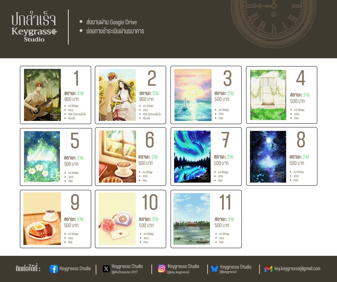 RoZhevestar_KEY's tweet image. ฝากปกสำเร็จที่เราวาดด้วยนะคะ มีทั้งเก่าและใหม่ค่ะ
ราคารวมเชิงพาณิชย์แล้ว รายละเอียดแต่ละปกอยู่ในภาพค่ะ สามารถจองภาพที่สนใจผ่านเมนชั่น/Dm ได้นะคะ^^

#ปกสำเร็จรูป #ปกสำเร็จ #ปกนิยายสําเร็จรูป #ปกหนังสือ #ภาพประกอบ #นักวาด #สายผลิตปก