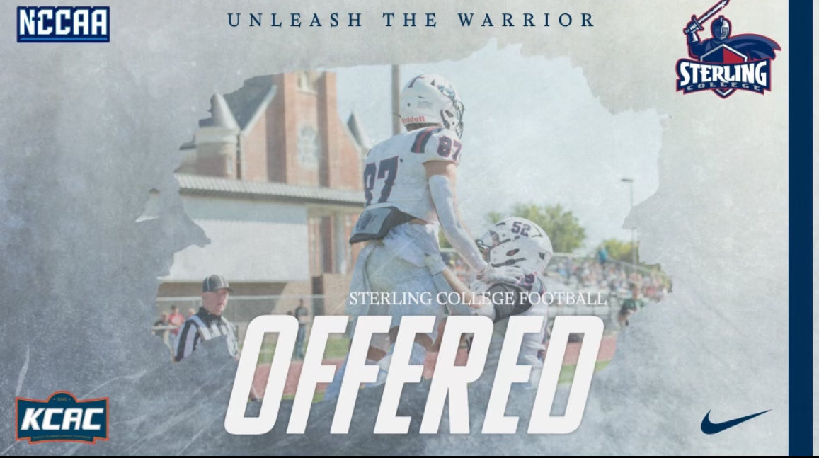 After a great conversation with <a href="/FCamFB/">Flin Cameron</a> I’m extremely blessed to receive an offer from Sterling!
<a href="/Skillutt28/">Jeff Lutt</a> <a href="/CoachBirney/">Coach Birney</a> <a href="/CoachSchultzSC/">Coach Schultz</a>
