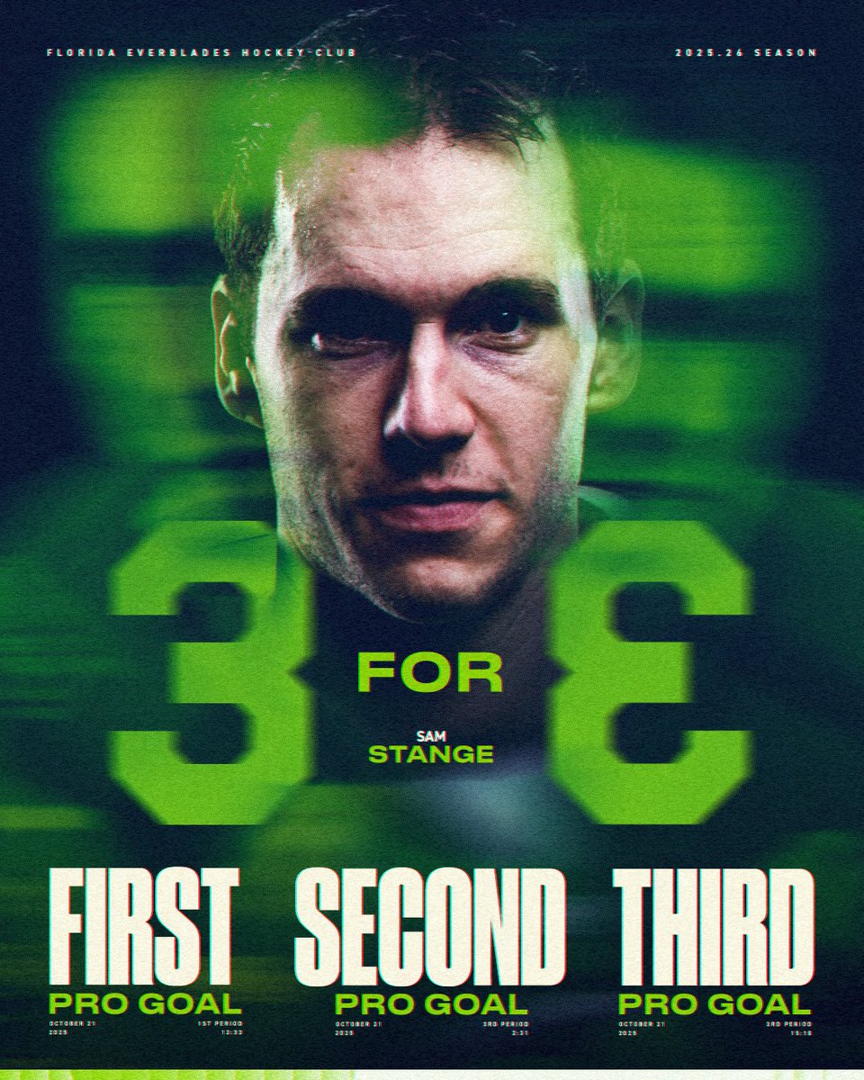 FL_Everblades's tweet photo. Stange starts his pro career with a HATTY 🤯 https://t.co/8Cr6VBnJAK