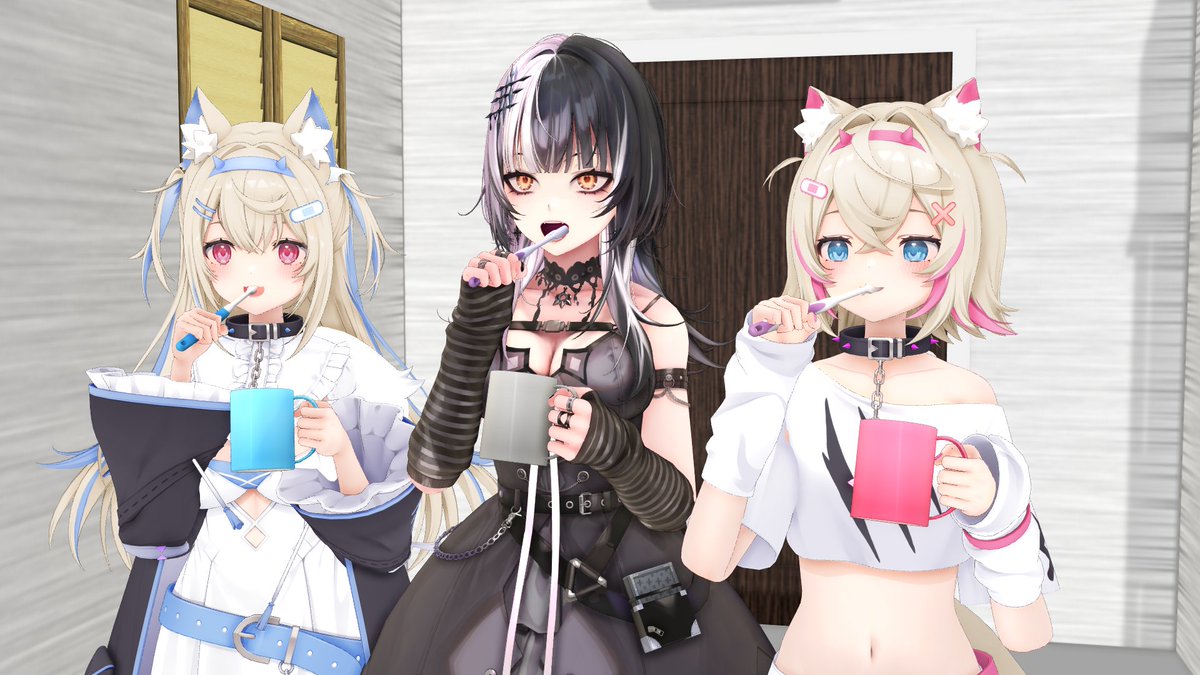 tanabeR_Sugar's tweet image. After the sweets🍫🍬🍭🪥
#FWMCpix #ShiorinSketch
#MMDホロライブ ©2016 cover corp.