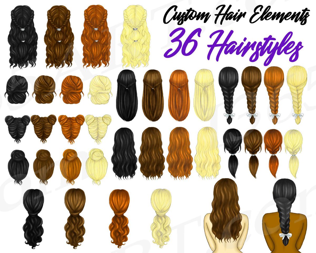 i365art's tweet image. Custom Hair Elements #1 Clipart Bundle for Best Friends Custom Dolls Download by I365art 🌺 buff.ly/mDWxGbi