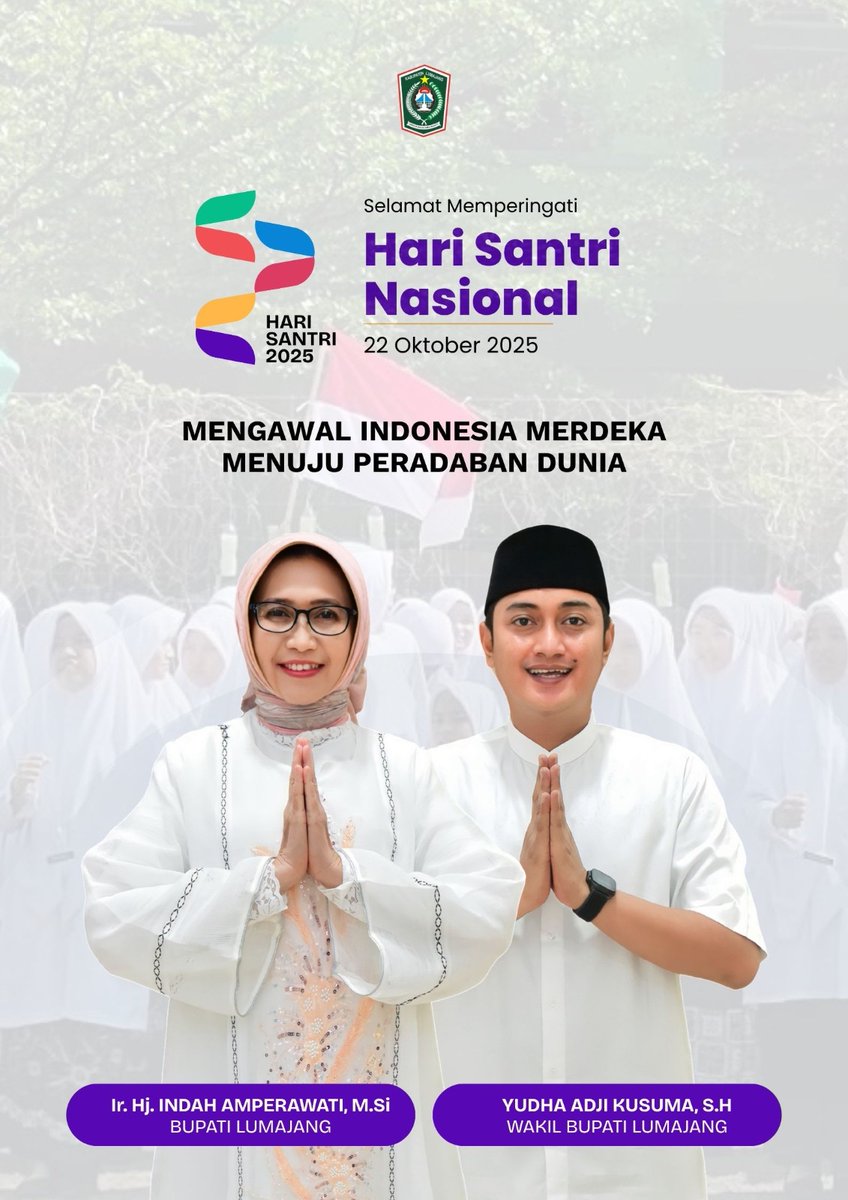 📿 Selamat Hari Santri Nasional 2025 🕌

Santri bukan sekadar identik dengan sarung dan kitab, tapi dengan semangat ilmu, iman, dan cinta tanah air. ❤️🇮🇩

Mereka adalah penjaga nurani bangsa dan penggerak peradaban masa depan. 🌿✨

#HariSantriNasional2025 #SantriHebat