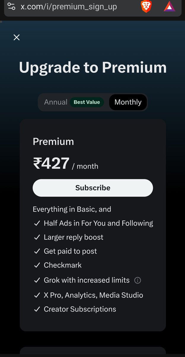 code_loop_'s tweet image. Why the premium on app is costly compared to browser 🤔