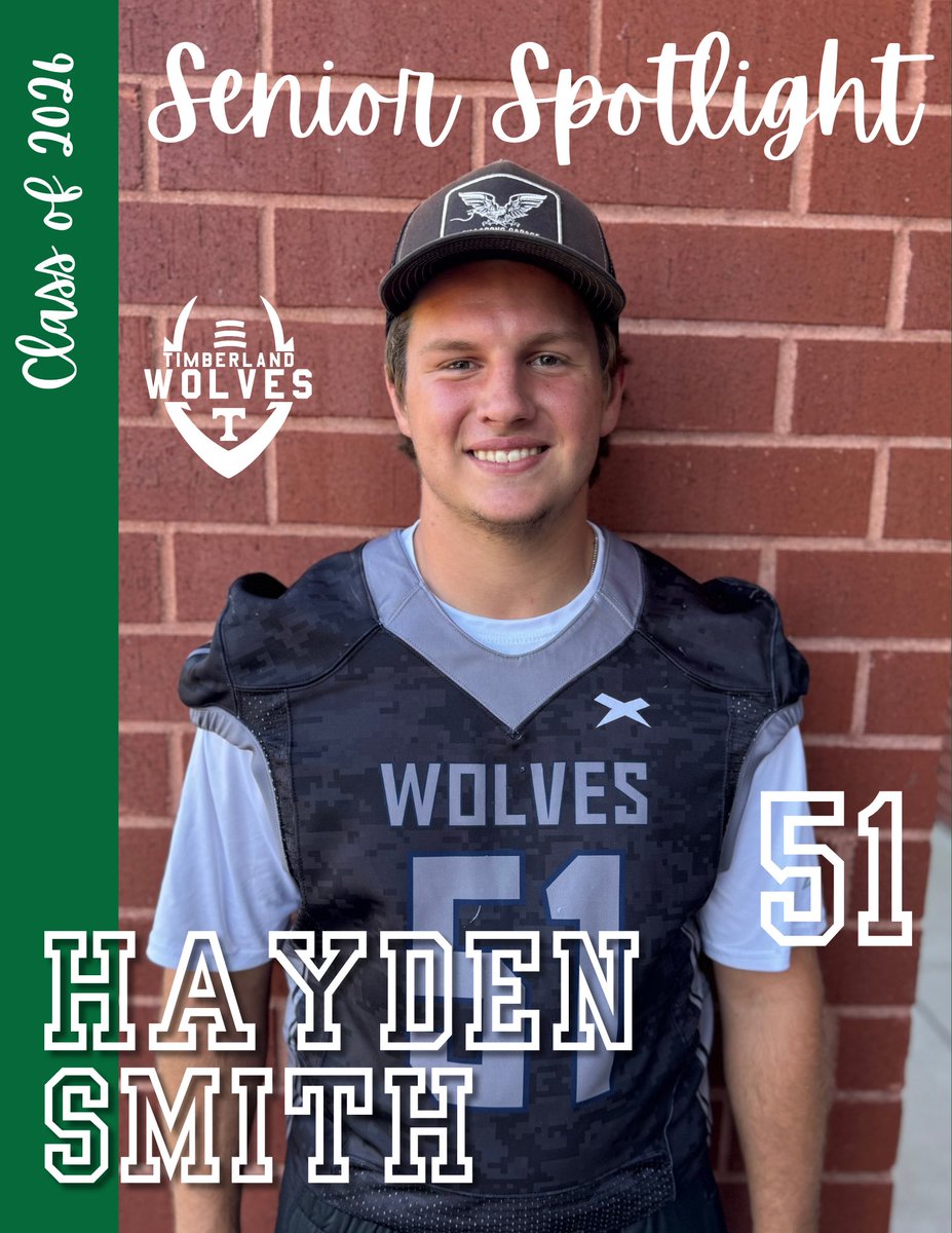 Senior Spotlight 🎓🔦
Congratulations to Senior, 
Hayden Smith #51 🎉!

Make sure to thank our top supporters: Sugarfire Wentzville and Charleys Cheesesteaks! 😊