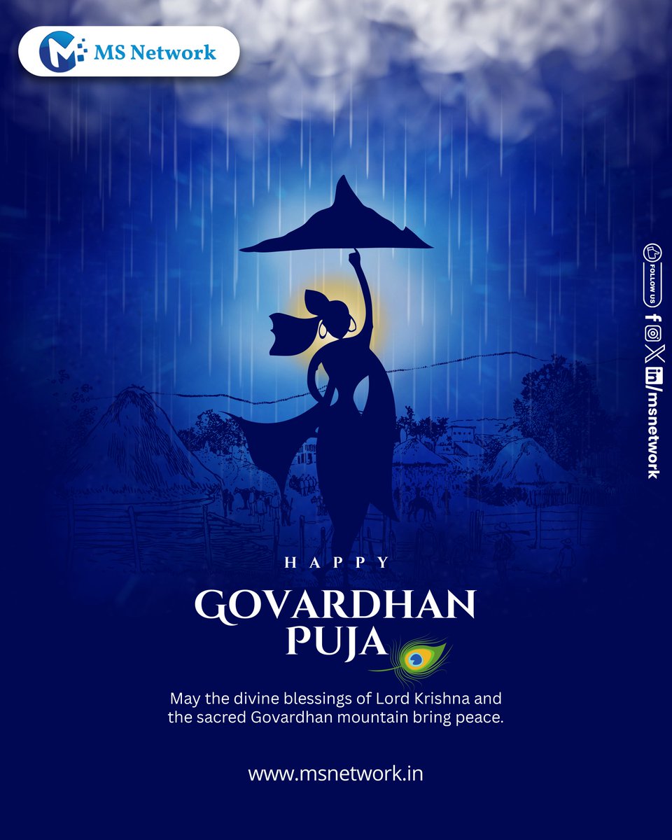 MSNETWORK25's tweet image. Rise, rejoice, and recharge this Govardhan Puja! 🌿🙏🏻
May Lord Krishna bless your life  and your brand with endless growth, creativity, and success. 💫🙏🏻
#HappyGovardhanPuja #DigitalVibes #CreativeEnergy #BrandMagic #FestiveMood #TeamCelebration
