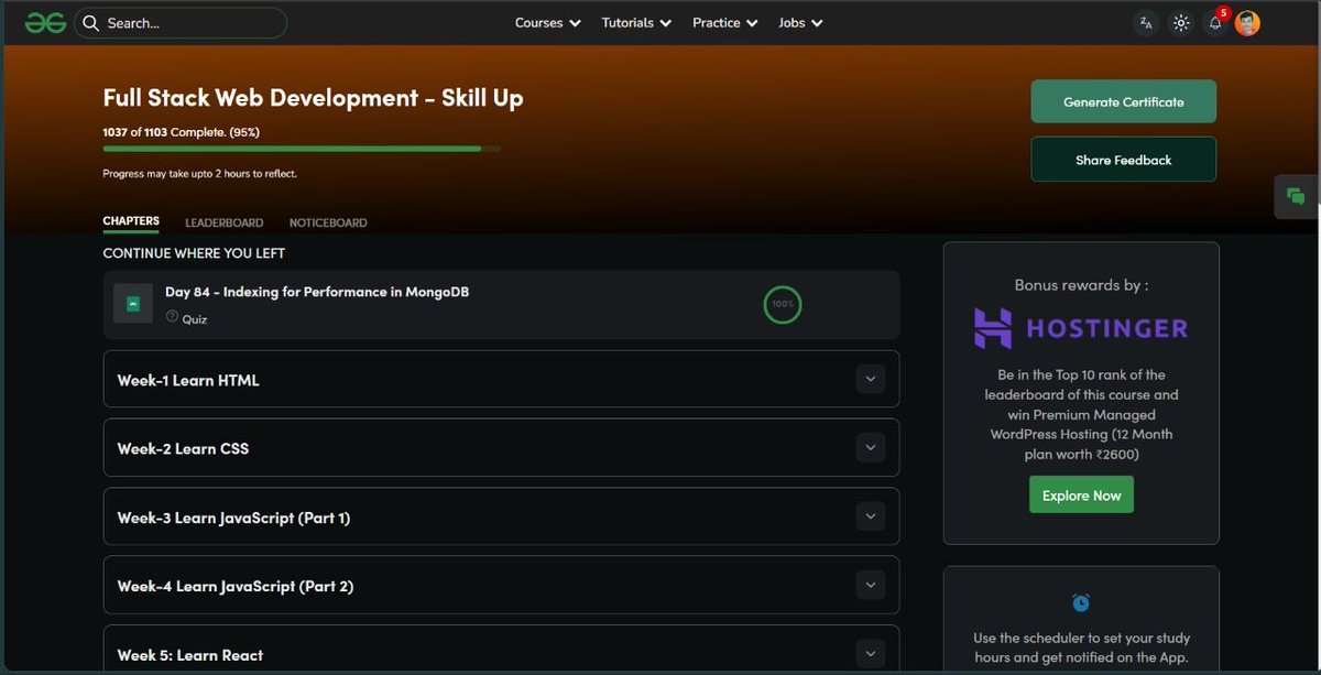 AyushWebDev14's tweet photo. 🎯 Day 84 of #100DaysStreak | #NationSkillup 
@geeksforgeeks !

📖 Learned: Indexing for Performance in MongoDB
📝 Scored: 7/10 in quiz

📚 Join the challenge here: https://t.co/IcY10x3Yni…

#SkillUpWithGFG #webdevelopment #100DaysOfCode https://t.co/Gu1WgHVddp