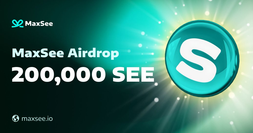 _MAXSEE's tweet image. Building Social Value on #BNBChain
The MaxSee Airdrop is now LIVE! 🚀
Prize Pool: 200,000 $SEE
To Enter:
✅ Follow, Like & RT this post
✅ Sign up at the link to secure your rewards
✅ Explore the app for more ways to earn!
👉maxsee.io/v/_MAXSEE/ajB5…
#MaxSee #BSC #Airdrop…