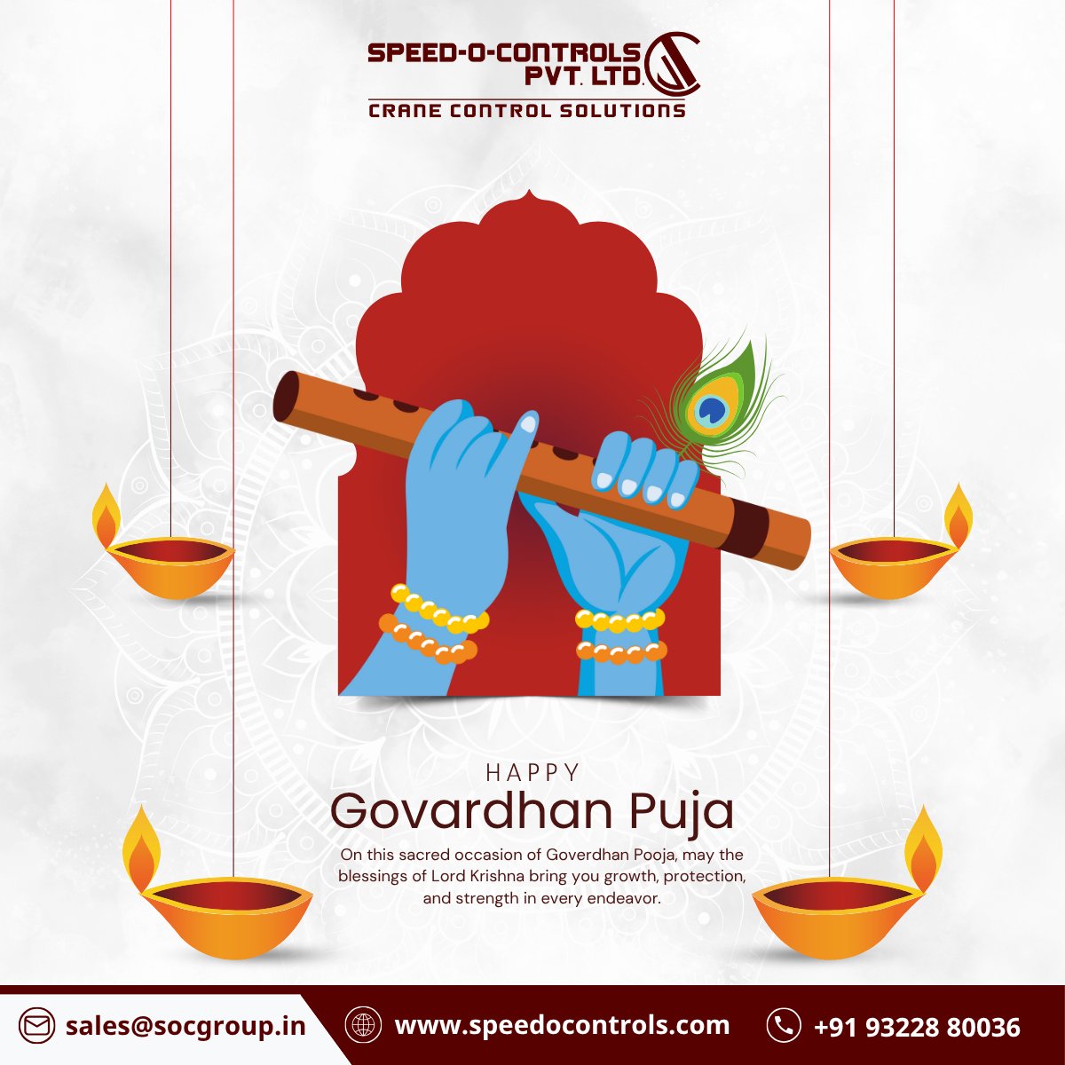SpeedOControls's tweet image. 🌿✨ Wishing you a Prosperous Govardhan Pooja! ✨🌿
May Lord Krishna bless you with strength, growth &amp;amp; protection in every endeavor.
At Speed-O-Controls, we build solutions that empower industries with safety &amp;amp; innovation.
#GovardhanPooja #SpeedOControls #SafetyAndSuccess