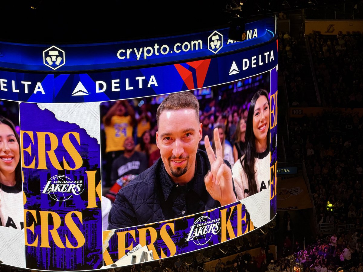Dodgers ace and World Series Game 1 starting pitcher Blake Snell is sitting courtside at the Lakers game tonight.