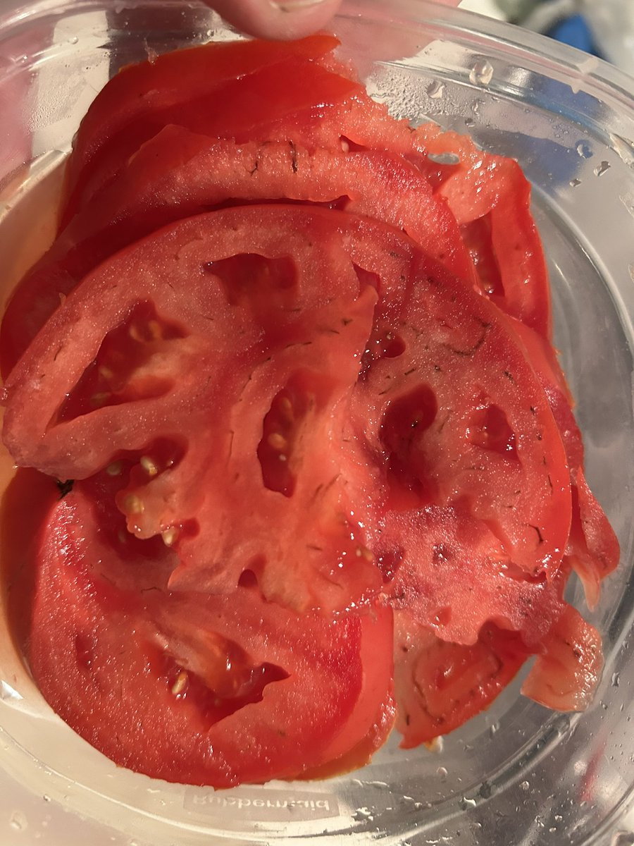 Anyone else finding anything like this?    The black thing in the faucet was like a worm, kinda.  And the tomatoes were just a few days old, sealed in the fridge after sliced.  Didn’t notice when slicing them.  What is this?  From the water or pipes?  Graphene?