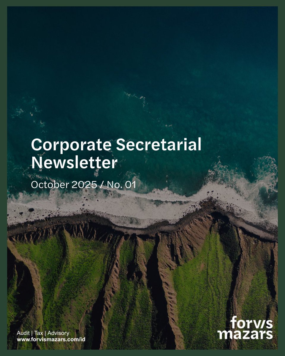 The Indonesian Government, through BKPM Regulation No. 5/2025, has just slashed the paid-up capital requirement for establishing a company (PT PMA) by fourfold, enhancing accessibility. Read more on our website:  forvismazars.com/id/en/insights…
#ForvisMazarsNewsletter