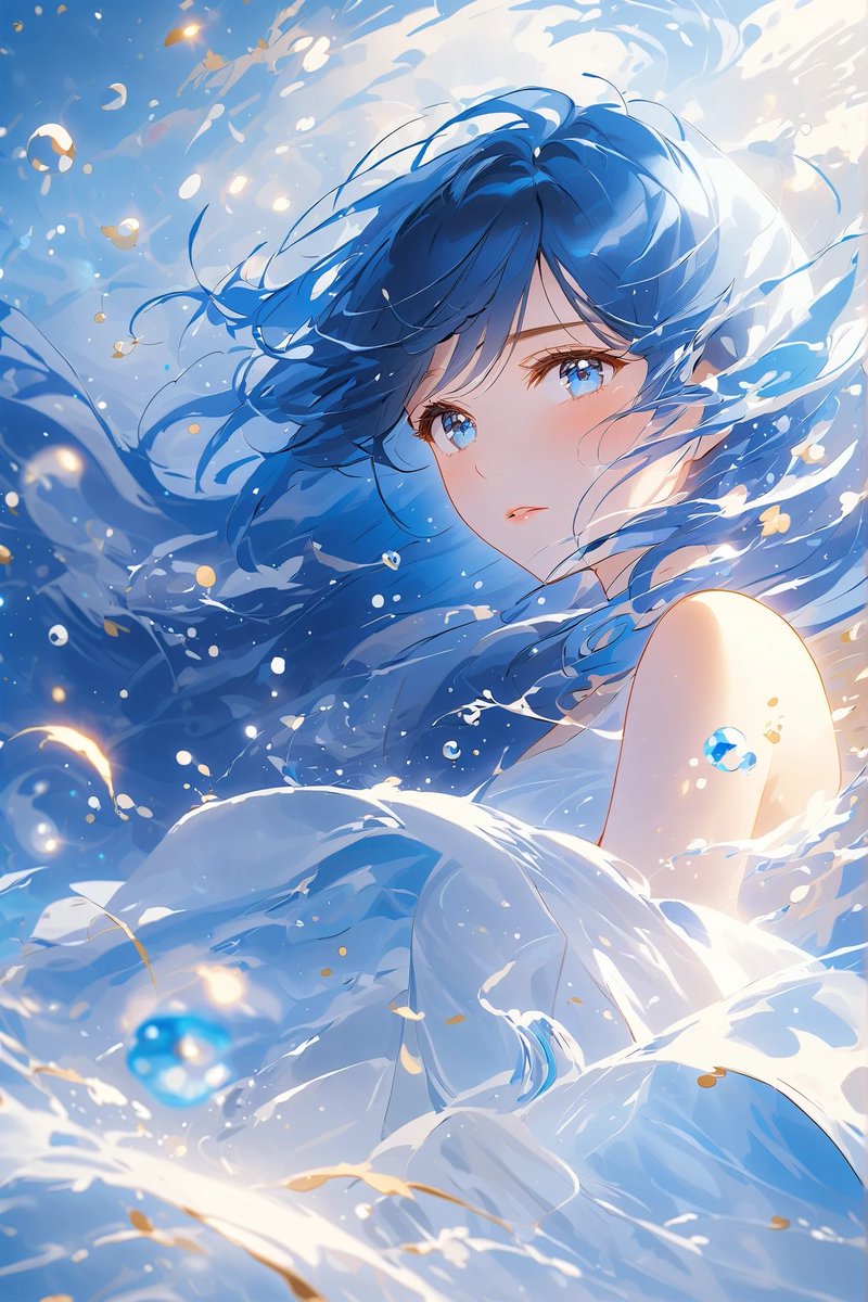 2025/10/22(水)のご挨拶
おそようございます(　ﾟдﾟ)

実ここ最近ずっと気分が⤵️ってる
💦
きっとこれは天気のせいだ、そうに違いない(>_<)

さて、そんな週の真ん中、水曜日💦
今日のイラストはHiroさん(
<a href="/hiro_aiart/">Hiro@AIお絵描きの人</a> )のプロンプトを水にアレンジした1枚