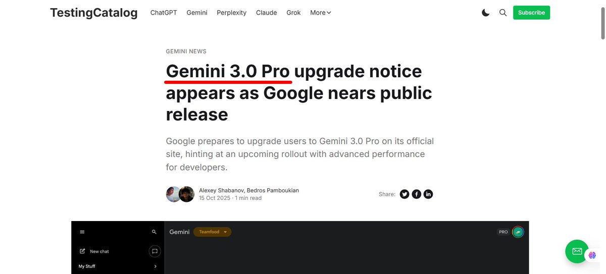 GoogleのAI、Geminiから「Gemini 3.0 Pro」がついに登場か...？！UI上で「モデルを3.0 Proにアップグレード」との通知が海外で話題に。現行の2.5 Proからの大幅アップデートで、史上最も賢いモデルが登場するかもしれない。AIの常識を根本から変える、見逃せない神アプデになりそうだね。