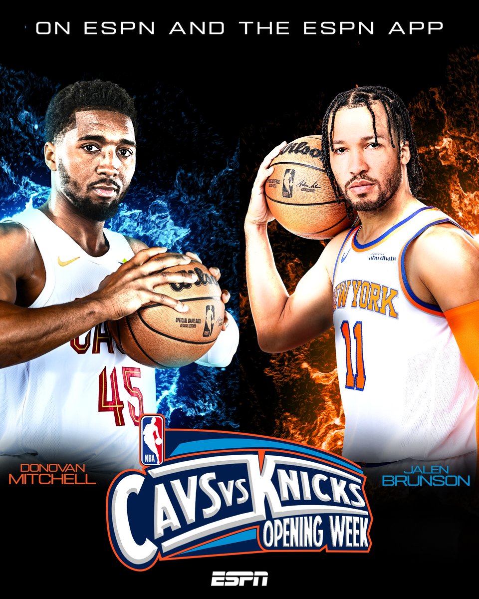 TITANS IN THE EAST CLASH TO KICK OFF THE SEASON 🤩

Watch Cavs-Knicks at 7 PM ET on ESPN and the ESPN App 🍿